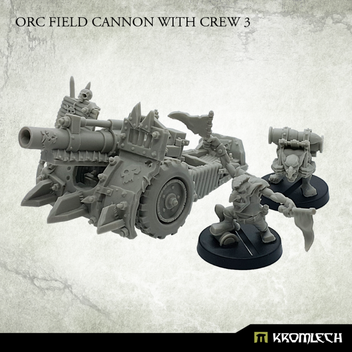 Kromlech Orc Field Cannon with Crew 3 New - TISTA MINIS