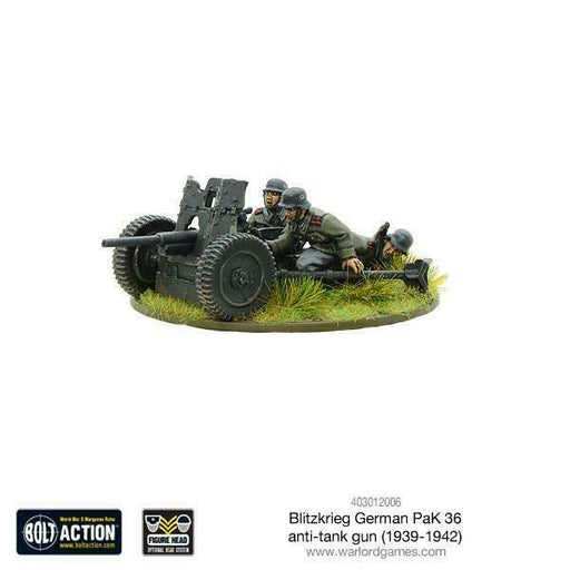 Bolt Action Blitzkrieg German Pak 36 Anti-Tank Gun New - TISTA MINIS