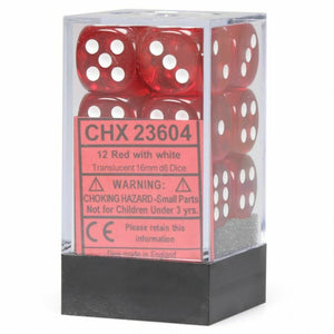 Chessex Translucent Red/White Dice Set CHX23604 New - TISTA MINIS