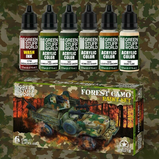 Green Stuff World Paint Set - Forest Camo New - TISTA MINIS