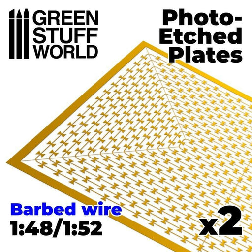 Green Stuff World Photo-etched Plates - Barbed Wire New - TISTA MINIS