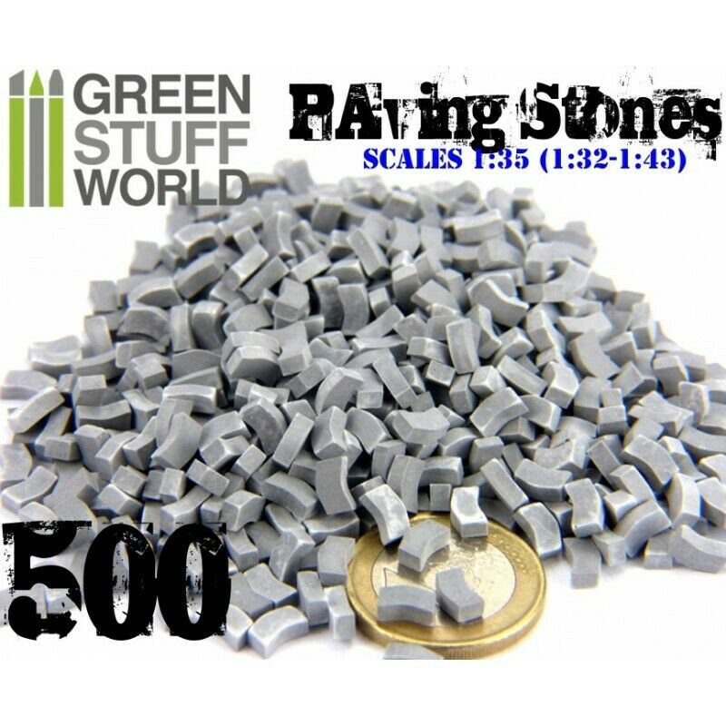 Green Stuff World Model Paving Bricks - GREY x500 New - Tistaminis