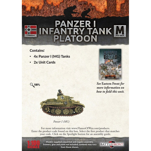 Flames of War German Panzer I Infantry Tank Platoon (x4) New - Tistaminis