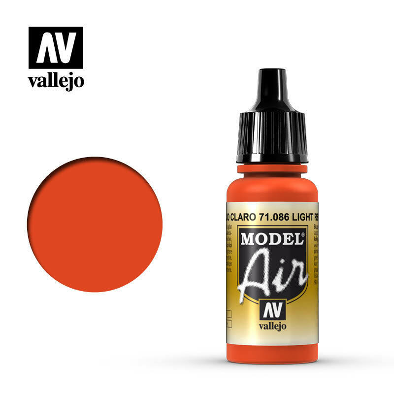 Vallejo Model Air Paint Light Red (6/Bx) (71.086) - Tistaminis