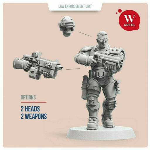 Artel Miniatures - L.E.U Male Enforcers Assault Squad 28mm New - TISTA MINIS