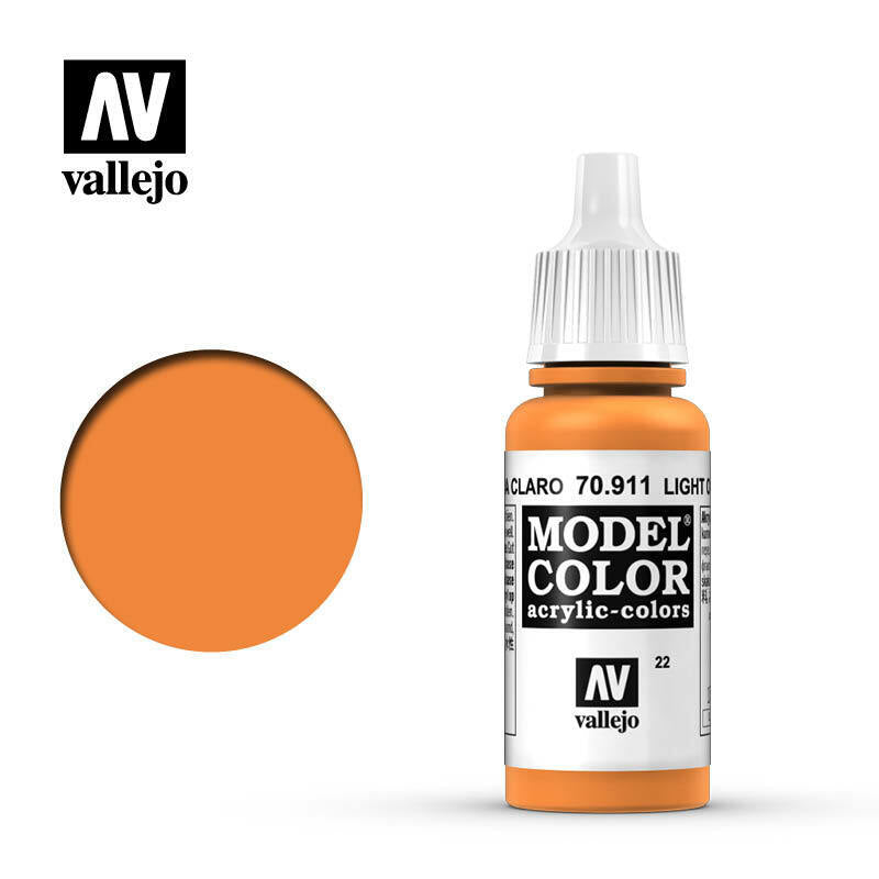Vallejo Model Colour Paint Light Orange (70.911) - Tistaminis