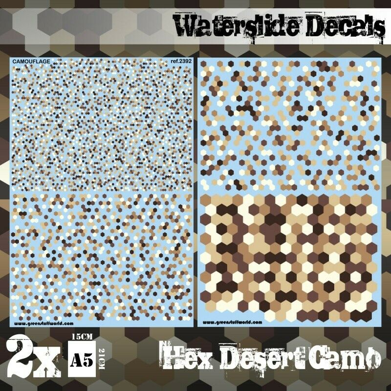 Green Stuff World Decal sheets - HEX DESERT OCHRES CAMO New - Tistaminis