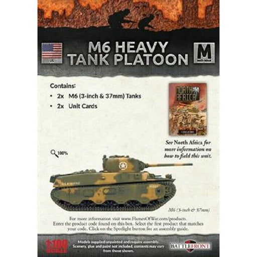 Flames of War American	M6 (3-inch & 37mm) Heavy Tanks (x2) New - Tistaminis