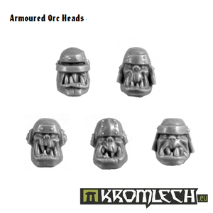 Kromlech Armoured Orc Heads New - TISTA MINIS