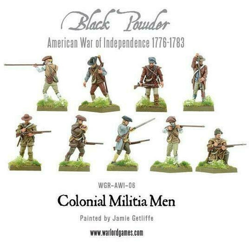 Black Powder American War of Independence AWI Colonial Militia Men New - TISTA MINIS