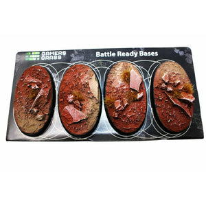 Gamers Grass Badlands Bases Oval 60mm (x4) - TISTA MINIS