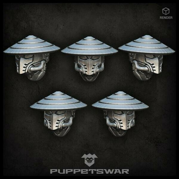Puppets War Masked ashigaru heads New - Tistaminis