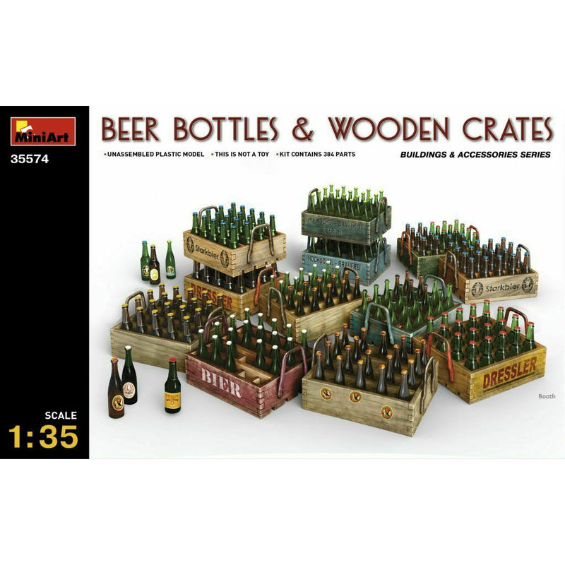 MiniArt Beer Bottles & Wooden Crates (1/35) New - TISTA MINIS