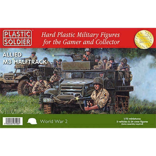 Plastic Soldier WW2V20012 1/72 M3 HALFTRACK x 3 vehicles 24 US crew figure New - TISTA MINIS