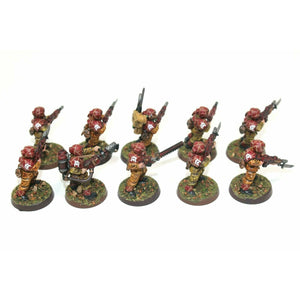 Warhammer Imperial Guard Cadian Shock Troopers With Flamer Well Painted JYS16 - Tistaminis