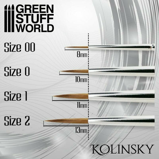 Green Stuff World SILVER SERIES Kolinsky Brush - Size 0 New - TISTA MINIS