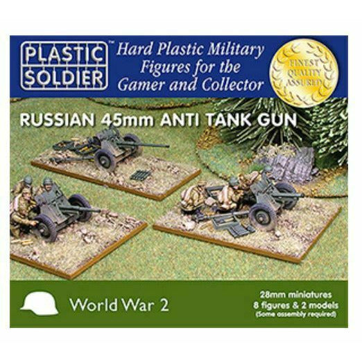 Plastic Soldier Company 28MM RUSSIAN 45MM ANTI TANK GUN New - TISTA MINIS