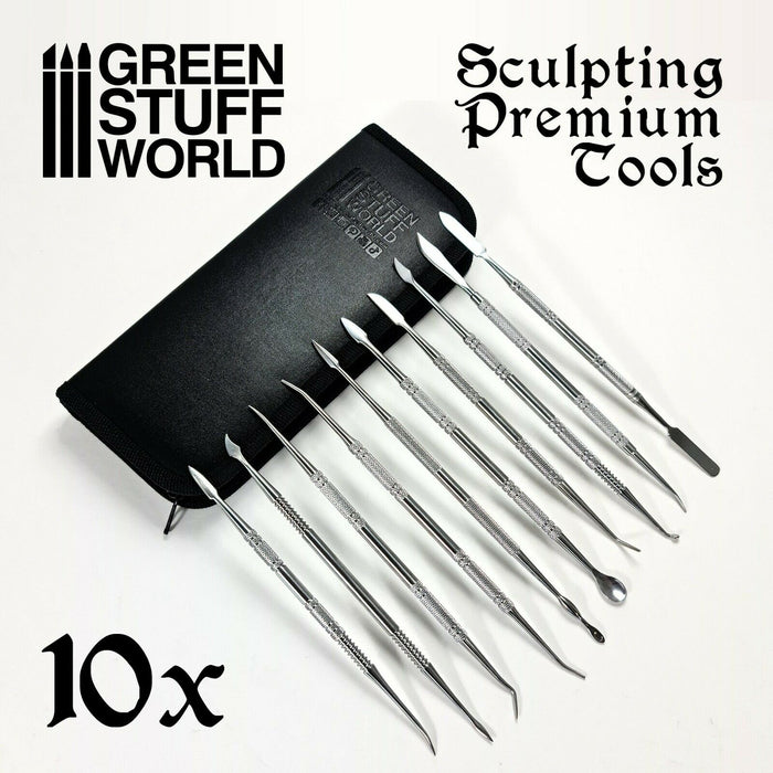 Green Stuff World 10x Professional Sculpting Tools with Case New - Tistaminis