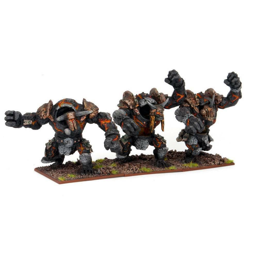 Kings of War Abyssal Dwarf Lesser Obsidian Golem Regiment New - Tistaminis