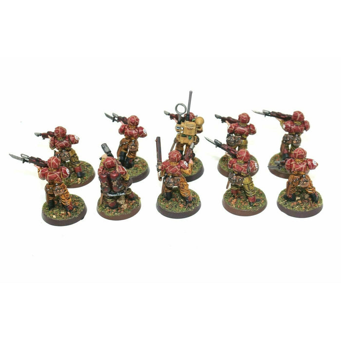 Warhammer Imperial Guard Cadian Shock Troopers With Flamer Well Painted JYS16 - Tistaminis