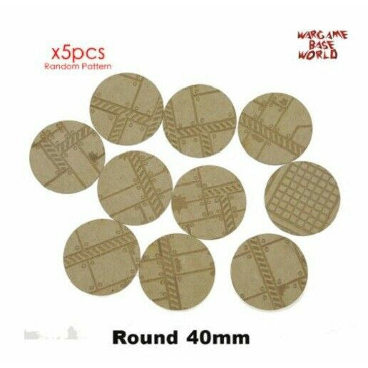 Warhammer Hobby Model Factory Pattern Bases 40mm Round MDF - TISTA MINIS