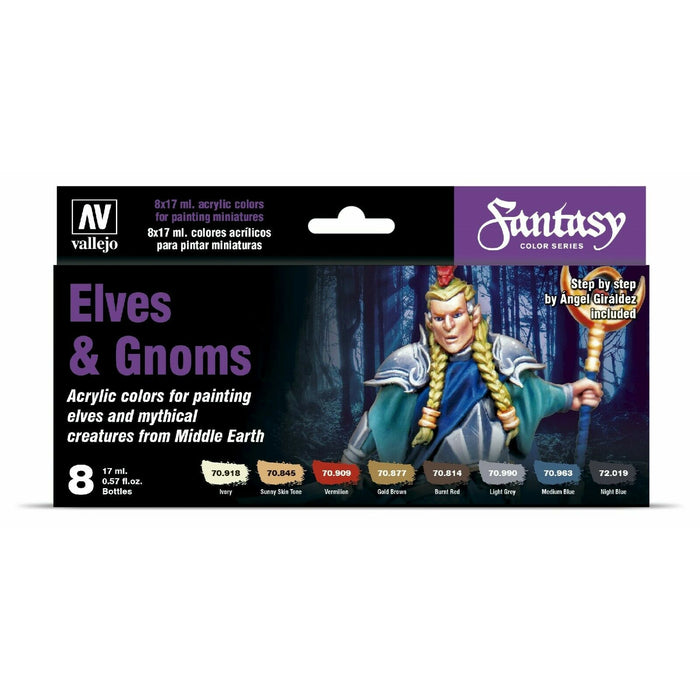 Vallejo ELVES & GNOMES COLOUR PAINT SET New - Tistaminis