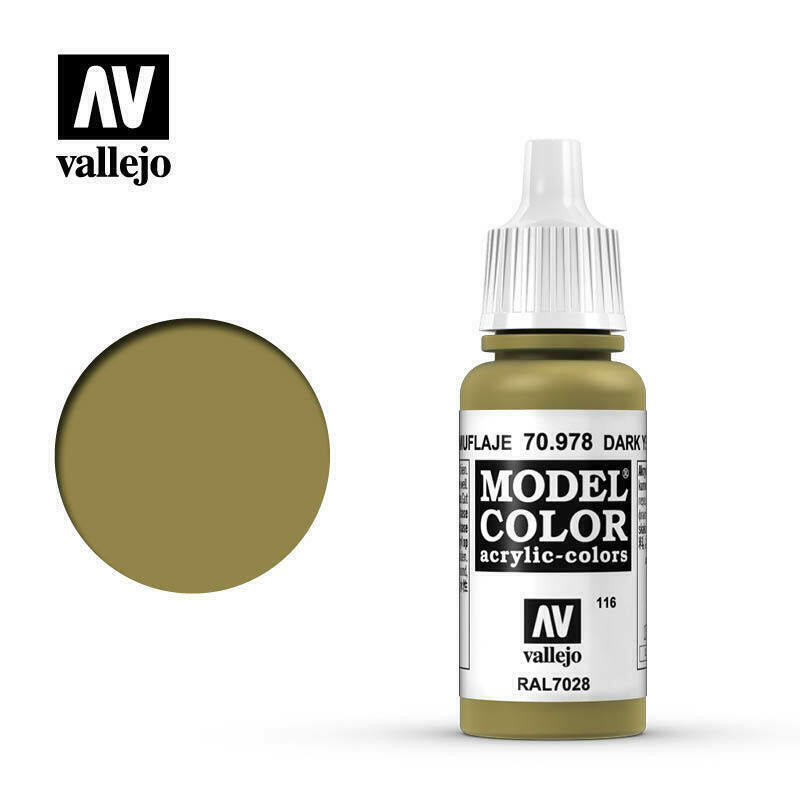 Vallejo Model Colour Paint Dark Yellow (70.978) - Tistaminis