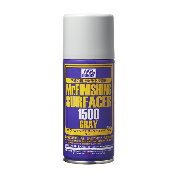 Mr Finishing Surfacer Spray 1500 Gray B527 New - TISTA MINIS