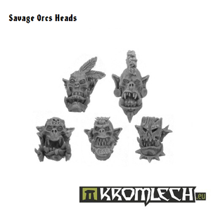 Kromlech Savage Orc Heads New - TISTA MINIS