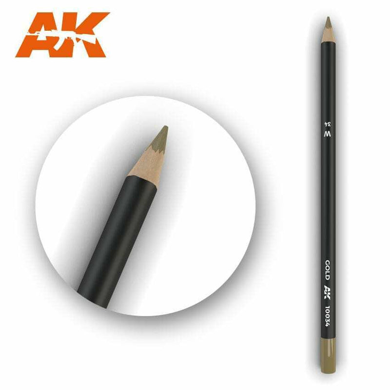 AK Interactive Watercolor Pencil Gold New - TISTA MINIS