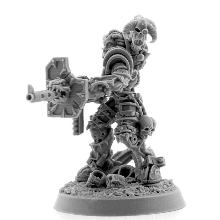 Wargames Exclusive - CHAOS POSSESSED CULTIST WITH HEAVY MACHINE GUN New - TISTA MINIS