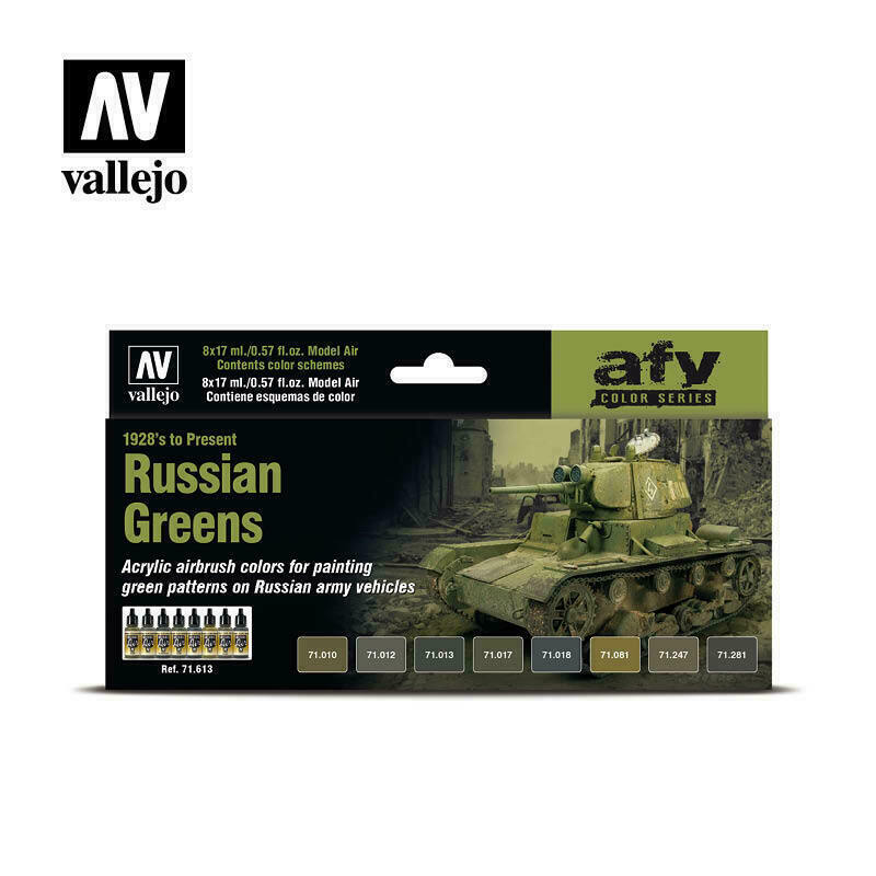 Vallejo RUSSIAN GREENS (1928'S- PRESENT) Paint Set New - Tistaminis