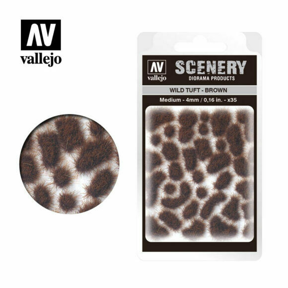 Vallejo WILD TUFT BROWN MEDIUM, 4MM, 35 UNITS Tuft - TISTA MINIS