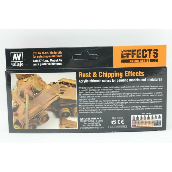 Vallejo Effects Colour Series Paint Set: Rust and Chipping Effects