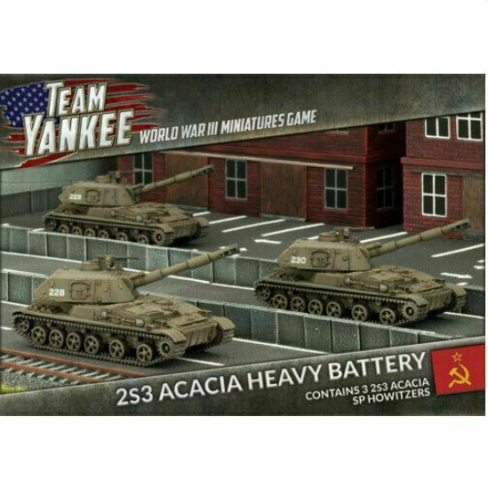 World War III: Team Yankee Soviet 2S3 Acacia Heavy SP Howitzer Battery New - TISTA MINIS