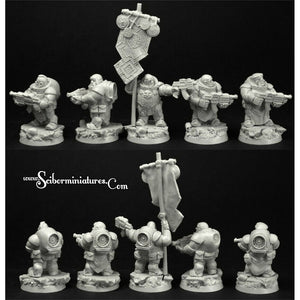 Scibor Miniatures 28mm/30mm Dwarves Marines set2 (5) New - TISTA MINIS