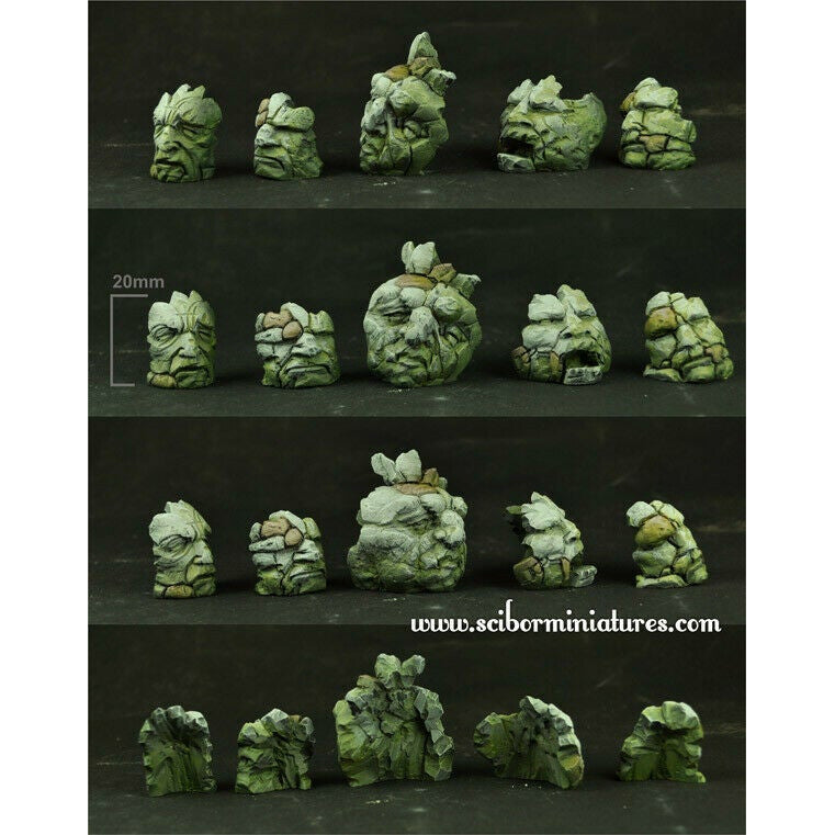 Scibor Miniatures Stone Heads Basing Kit #2 (5) New - TISTA MINIS