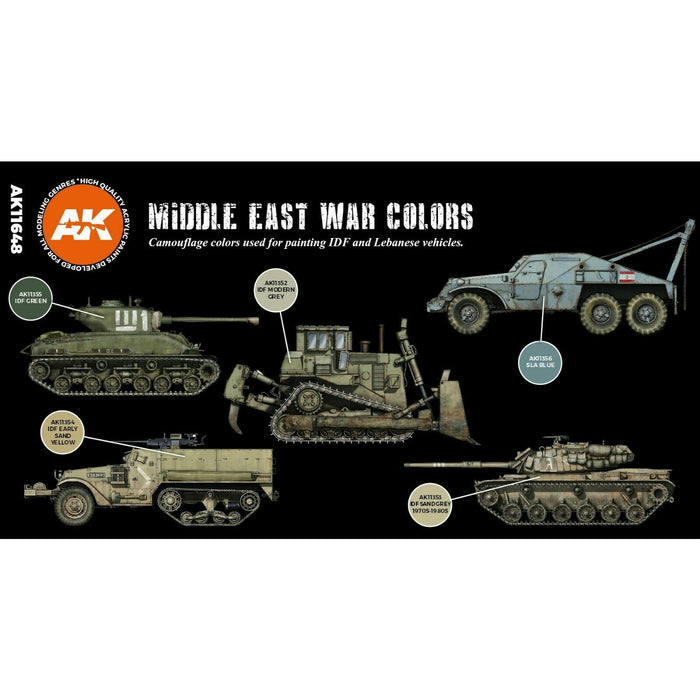 AK Interactive 3G Middle East War Colors New - Tistaminis