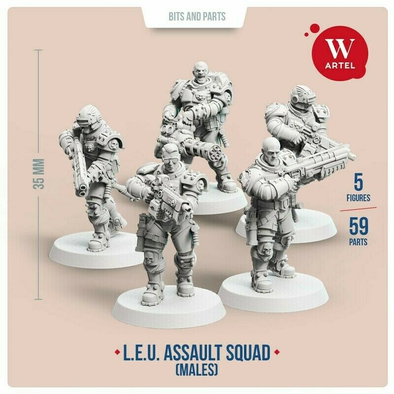 Artel Miniatures - L.E.U Male Enforcers Assault Squad 28mm New - TISTA MINIS