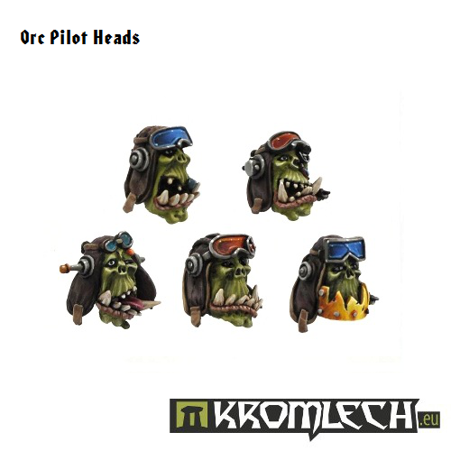 Kromlech Orc Pilot Heads New - TISTA MINIS