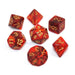 Chessex MINI SCARAB 7-DIE SET SCARLET/GOLD New - Tistaminis