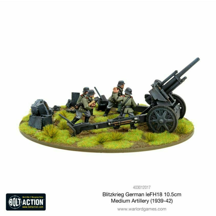 Bolt Action Blitzkrieg German leFH 18 10.5cm Medium Artillery New - TISTA MINIS