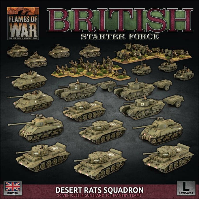 Flames of War British Starter Force Desert Rats Squadron New - TISTA MINIS