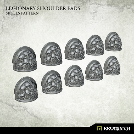 Kromlech Legionary Shoulder Pads: Skulls Pattern (10) New - TISTA MINIS