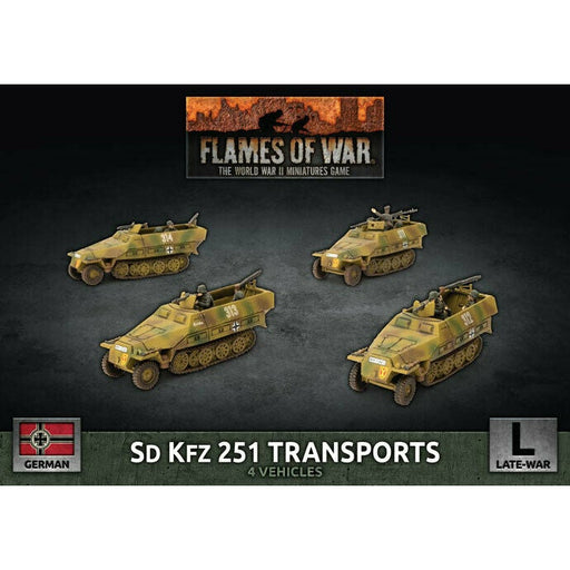 Flames of War - German Sd Kfz 251 Transports (x4 Plastic) New - TISTA MINIS