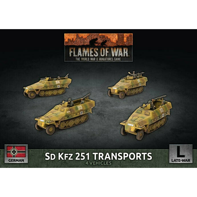 Flames of War - German Sd Kfz 251 Transports (x4 Plastic) New - TISTA MINIS