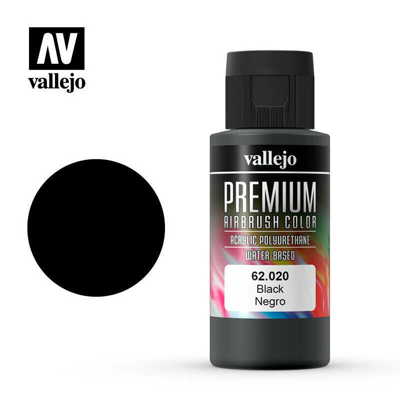 Vallejo Premium Color Paint Black - VAL62020 - Tistaminis