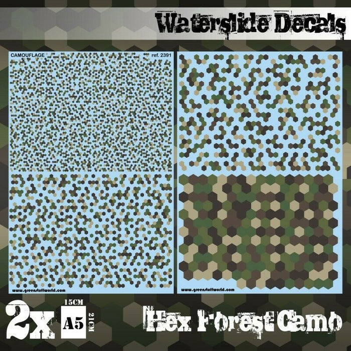 Green Stuff World Decal sheets - HEX FOREST CAMO New - Tistaminis