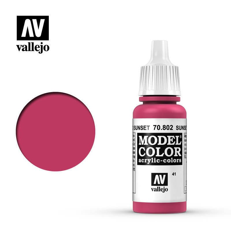 Vallejo Model Colour Paint Sunset Red (70.802) - Tistaminis