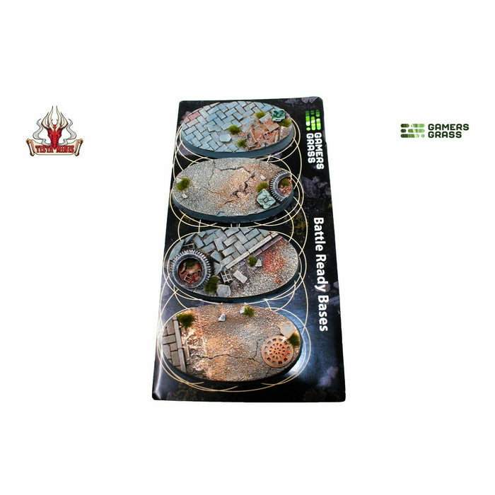 Gamers Grass Urban Warfare Bases Oval 60mm (x4) - TISTA MINIS